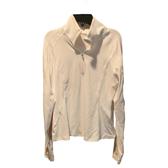 Zella Replay Pique Quarter Zip Top in White Medium NWOT - Picture 1 of 6